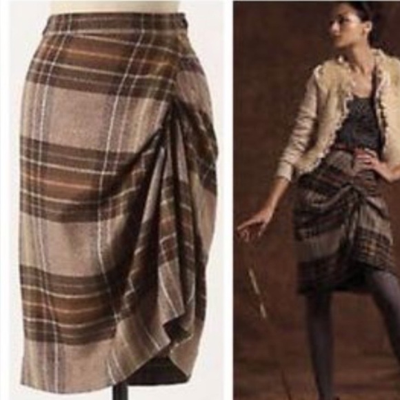 Cartonnier Plaid Wool Blend Pencil Skirt - Picture 8 of 8
